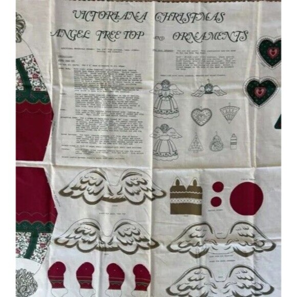 Vintage Victorian Christmas Angel Treetop & Ornaments Cut Out Pattern Cut & Sew - Picture 2 of 10
